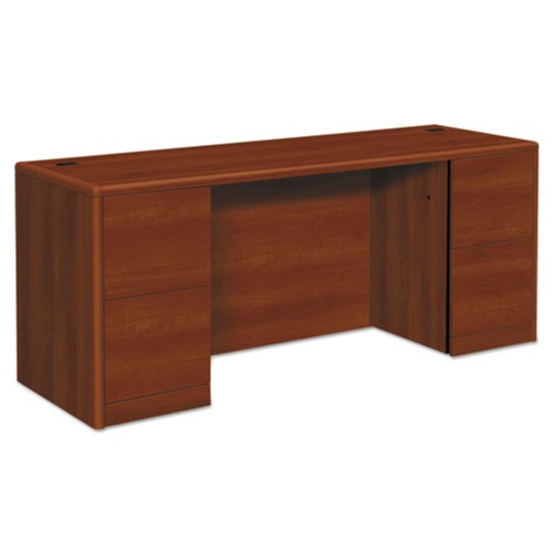 Office Desks & Workstations | HON H10741.COGNCOGN 10700 Series 72 in. x 24 in. x 29.5 in. Full Height Pedestals Kneespace Credenza - Cognac image number 0
