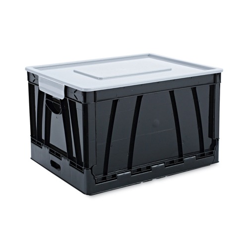 Boxes & Bins | Universal UNV40010 17.25 in. x 14.25 in. x 10.5 in. Letter/Legal Files Collapsible Crate - Black/Gray (2/Pack) image number 0