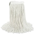Just Launched | Boardwalk BWK224CCT 24 oz. Cotton Premium Cut-End Wet Mop Heads - White (12/Carton) image number 1