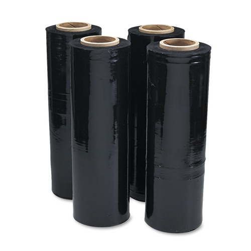 Industrial Shipping Supplies | Universal UNV62120 18 in. x 1500 ft. Roll 20 mic 80-Gauge Black Stretch Film (4/Carton) image number 0