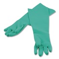 Cleaning Gloves | San Jamar 19NUM 21 in. Long Nitrile Dishwashing Gloves - Medium/Green (1-Pair) image number 2