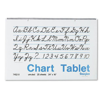 Pacon P0074520 25 Sheet 24 in. x 16 in. Unruled Chart Tablets - White