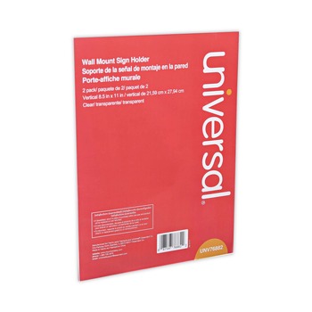 Universal UNV76882 8.5 in. x 11 in. Vertical Wall Mount Sign Holder - Clear (12/Pack)