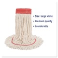  | Boardwalk BWK503WHEA 5 in. Super Loop Cotton/Synthetic Fiber Wet Mop Head - Large, White image number 5
