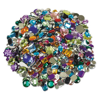 Creativity Street PAC3584 1 lb Acrylic Gemstones Classroom Pack - Assorted Colors/Shapes/Sizes (1/Pack)