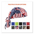 Safety & First Aid | Ergodyne 12477 Chill-Its 6615 One Size Fits Most High-Performance Bandana Doo Rag with Terry Cloth Sweatband - Stars and Stripes image number 4