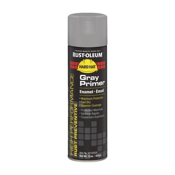 PAINTING | Rust-Oleum V2182838 Hard Hat 15 oz High Performance V2100 System Rust Preventive Enamel Spray Primer - Flat Gray (6/Carton)