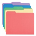 File Folders | Universal UNV16166 Reinforced 1/3-Cut Assorted Top-Tab File Folders - Letter Size, Assorted Colors (100/Box) image number 2