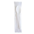 Cutlery | Boardwalk BWKSOUPWHPS Heavyweight Wrapped Polystyrene Soup Spoon Cutlery - White (1000/Carton) image number 0