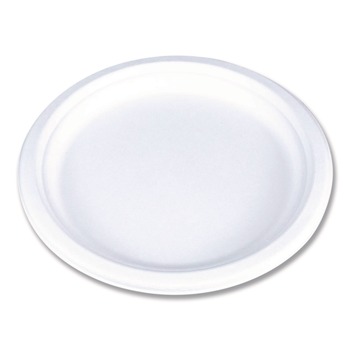SCT 18160WPF ChampWare Molded Fiber Tableware, Molded Fiber Plate, 10-in dia, White, 125 Plates/Sleeve, 4 Sleeves/Carton
