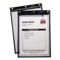 Back to School Sale | C-Line 46114 Super Heavy-Duty Top Load 11 in. x 14 in. Insert Stitched Shop Ticket Holders - Clear Front, Black Border (25/Box) image number 3