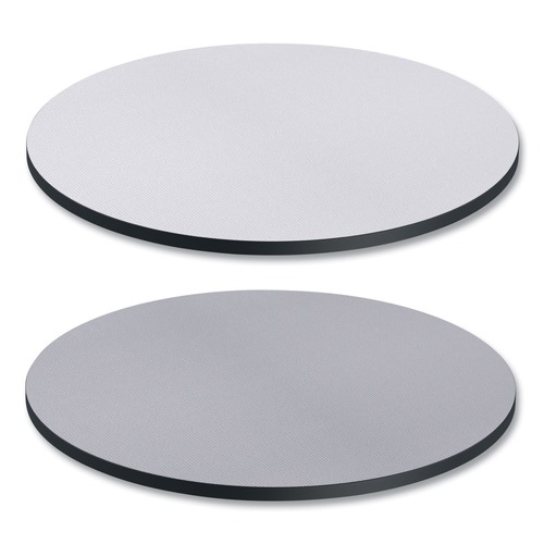 Office Desks & Workstations | Alera ALETTRD36WG 35.5 in. Diameter Round Reversible Laminate Table Top - White/Gray image number 0