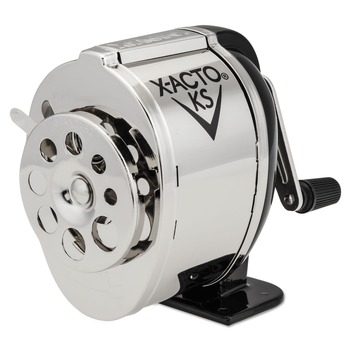 PENCIL SHARPENERS | X-ACTO 1031LMR 2.75 in. x 4.75 in. x 4.25 in. KS Manual Table/Wall-Mount Design Classroom Pencil Sharpener - Black/Nickel