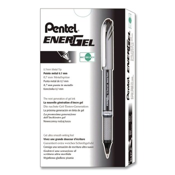 PENS | Pentel BL27-A 0.7 mm EnerGel NV Gel Pen - Medium/Black Ink/Gray/Black Barrel (1-Dozen)