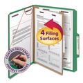 File Folders | Smead 13733 4-Section Pressboard Top Tab Classification Folders with 4 SafeSHIELD Fasteners - Letter Size/Green (10/Box) image number 6