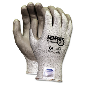 CLEANING GLOVES | MCR Safety 9672XL Memphis Dyneema Polyurethane Gloves - X-Large, White/Gray (1-Pair)