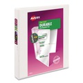Binders | Avery 17575 3 Slant Rings 1 in. Capacity 11 in. x 8.5 in. Durable View Binder with DuraHinge - White (4/Pack) image number 2