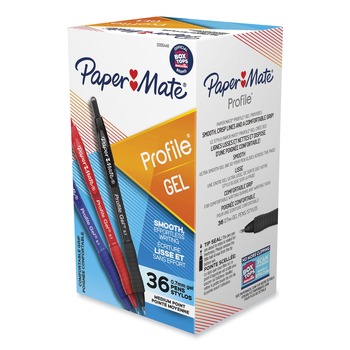 Paper Mate 2095446 Profile Medium 0.7 mm Retractable Gel Pen Set - Assorted (36/Set)