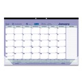 Bulletin Boards | Brownline C181700 17.75 in. x 10.88 in. 12-Month (Jan to Dec) 2025 Monthly Desk Pad Calendar - White/Blue/Green Sheets Black Binding/Clear Corners image number 0