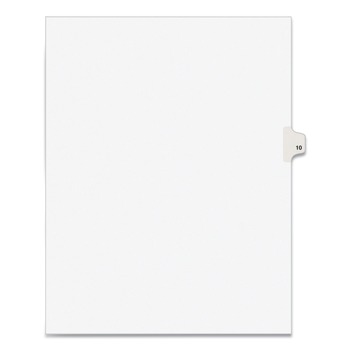 Avery 11920 11 x 8.5 Avery Style Preprinted Legal Exhibit Side 10-Tab Index Dividers - White (25/Pack)