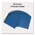 File Folders | Smead 87854 11 in. x 8.5 in. 100-Sheet Capacity 2-Pocket Textured Paper Folder - Dark Blue (25/Box) image number 1