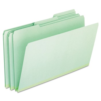 Pendaflex 17171EE 1/3-Cut Tabs Assorted Legal Size 1 in. Expansion Pressboard Expanding File Folders - Green (25/Box)