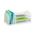 Desktop Organizers | Safco 3254WH 19.5 in. x 11.5 in. x 8.25 in. Letter Size Files Onyx Desk Organizer with Three Horizontal and Three Upright Sections - White image number 1