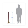 Brooms | Boardwalk BWK951TCT Corn Fiber Lobby/Toy Broom with 39 in. Wood Handle - Red/Yellow (12/Carton) image number 3
