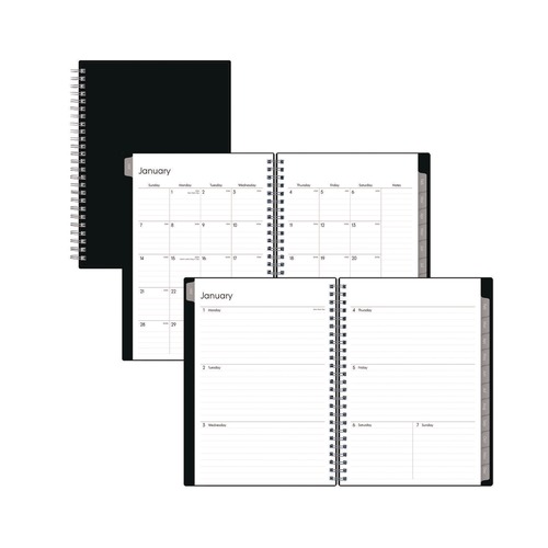 Notebooks & Pads | Blue Sky BLS131793 8.63 in. x 5.88 in. 12-Month (Jan-Dec 2026) Enterprise Weekly/Monthly Notes Planner - Black Cover image number 0