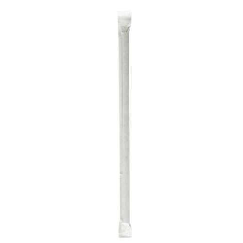 Cutlery | Boardwalk BWKPPRSTRWBLIW 7.75 in. Wrapped Jumbo Paper Straws - Black (1280/Carton) image number 0