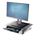 Back to School Sale | Fellowes Mfg Co. 8031101 Office Suites Standard Supports 80 lbs. 19.78 in. x 14.06 in. x 4 in. to 6.5 in. Monitor Riser - Black/Silver image number 2