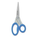 Arts & Crafts Supplies | Westcott 14643 8 in. Long x 3.5 in. Cut Length Scissors with Antimicrobial Protection - Straight Blue Handle image number 1