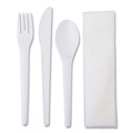  | Eco-Products EP-S015 Plantware Compostable Fork/Knife/Napkin/Spoon Cutlery Kit - Pearl White (250/Carton) image number 0