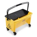 Mop Buckets | Rubbermaid Commercial HYGEN FGQ90088YEL HYGEN Press Wring Bucket for Microfiber Flat Mops (Yellow) image number 1