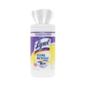 Hand Wipes | LYSOL Brand 19200-81700 7 in. x 7.5 in. 1-Ply Dual Action Disinfecting Wipes - Citrus Scent White/Purple image number 3