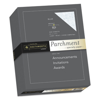 Southworth 964C Parchment Specialty Paper, 24 Lb, 8.5 X 11, Blue, 500/ream