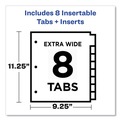 Back to School Sale | Avery 11907 Big Tab 11.13 in. x 9.25 in. 8-Tab Insertable Plastic 2-Pocket Dividers - Assorted (1-Set) image number 2
