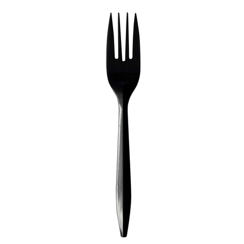 Cutlery | Boardwalk BWKFORKBLPP Mediumweight Polypropylene Plastic Fork Cutlery - Black (1000/Carton) image number 0