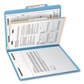 File Folders | Smead 13701 2 in. Expansion 1 Divider Letter Size 4 SafeSHIELD Fasteners Top Tab Classification Folders - Blue Exterior (10/Box) image number 4
