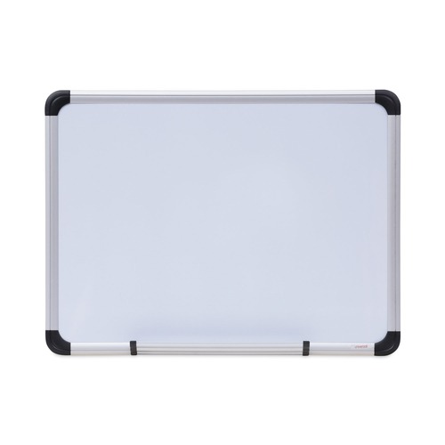 White Boards | Universal UNV43732 24 in. x 18 in. Lacquered Steel Magnetic Dry Erase Marker Board - White Surface, Aluminum/Plastic Frame image number 0