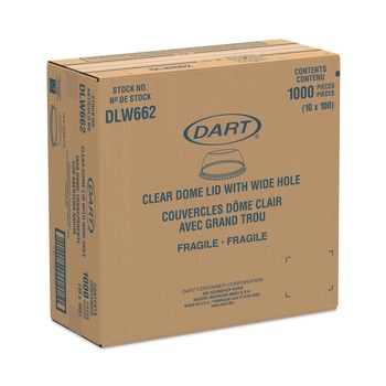 PRODUCTS | Dart DLW662 1.9 in. Diameter Hole Open-Top Dome Lid Fits 9 oz. To 22 oz. Plastic Cups - Clear (1000/Carton)