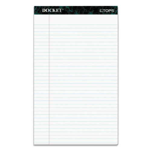 Notebooks & Pads | TOPS 63590 (50) White 8.5 in. x 14 in. Sheets Wide/Legal Rule Docket Ruled Perforated Pads (12/Pack) image number 0