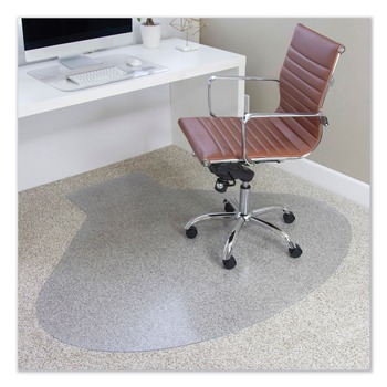 OFFICE CHAIR MATS | ES Robbins 122775 66 in. x 60 in. Contour EverLife Chair Mats for Medium Pile Carpet - Clear