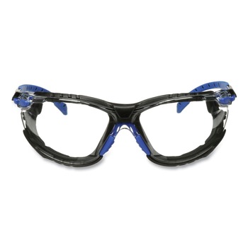 3M S1101SGAF-KT Solus 1000 Series Safety Glasses - Black/Blue Plastic Frame, Clear Polycarbonate Lens