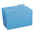 File Folders | Smead 17034 1/3-Cut Tabs Assorted Legal Size 0.75 in. Expansion Reinforced Top Tab Colored File Folders - Blue (100/Box) image number 0