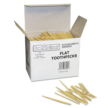 Creativity Street PAC3690-01 Flat Wood Toothpicks - Natural (2500/Pack)