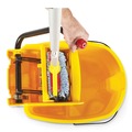 Mop Buckets | Rubbermaid Commercial FG758088YEL 35 qt. WaveBrake 2.0 Side-Press Plastic Bucket/Wringer Combos - Yellow image number 4