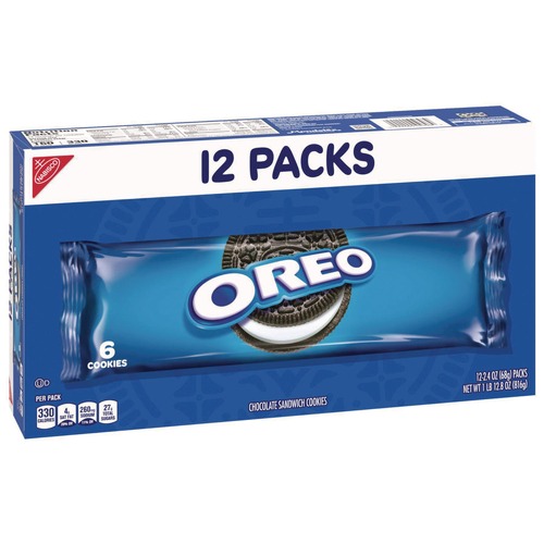 Snacks | Nabisco 00440000470000 2.4 oz Oreo Cookies Single Serve Packs - Chocolate (12/Box) image number 0
