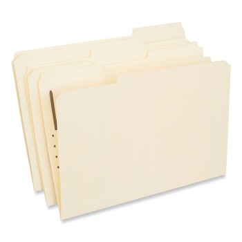 Universal UNV13510 1/3 Cut Tab Legal Size Deluxe Reinforced Top Tab Folders with Fastener - Manila (50/Box)