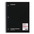 Just Launched | Universal UNV66400 11 in. x 8.5 in. 3-Subject Medium/College Rule Wirebound Notebook - Black Cover image number 0